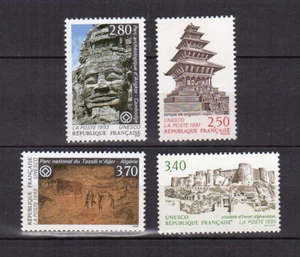 France 1991-93 UNESCO Y&T 108 à 111 4 timbres de service MNH /TE4825 - Picture 1 of 1