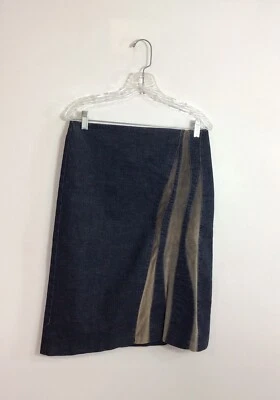 Poleci Jean Skirt Velvet Trim Womens 8 - Image 1 of 4
