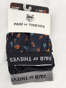Pair of Thieves Men's Super Fit Mesh Magic Boxer Briefs 2pk Blk print Sz Small - Picture 1 of 6