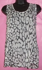 Neu CHARMANTE CHARLIE Damen Tank Bluse SCHWARZ WEISS ANIMAL PRINT M/M TOP washed - Bild 1 von 3