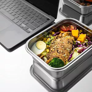 GENICOOK Microwavable Stainless Steel Food Storage Containers with Lids - Picture 1 of 17