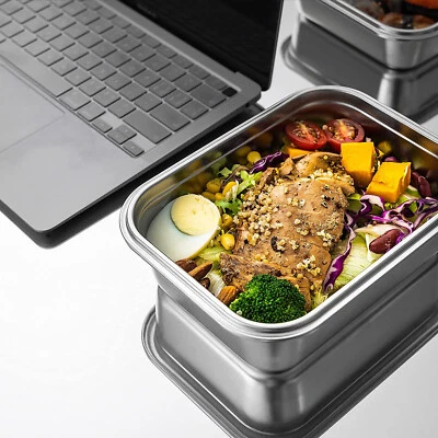 GENICOOK Microwavable Stainless Steel Food Storage Containers with Lids - Image 1 of 4