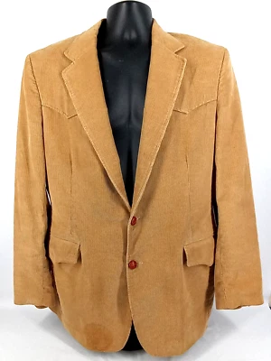 Blazer WRANGLER Tailored Western Wear Para Hombres Pana Parche Codo 44L (Leer por favor Foto 1 de 4