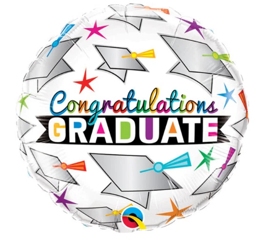 Balloons For Graduation, Graduation Balloon, Graduation Cap & Stars Foil Balloon - Image 1 of 1