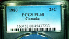 1980 CANADA PCGS PL68  Coin 25.c. KM#74