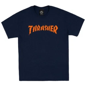 Thrasher Magazine NECKFACE BURN IT DOWN Skateboard T Shirt NAVY - Picture 1 of 3