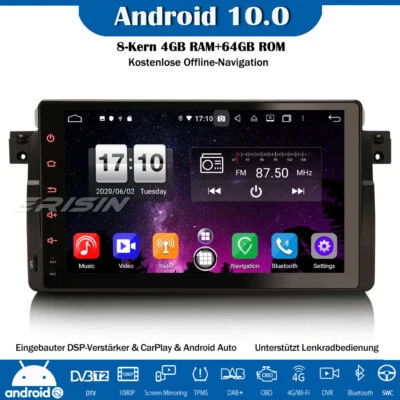 DSP Android 10 DAB+Autoradio GPS 4G CarPlay DSP BMW 3er E46 M3 Rover 75 MG ZT 9" - Bild 1 von 4