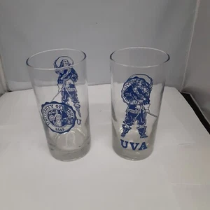 UNIVERSITY OF VIRGINIA 12 Ounce Glasses 1 Pair - Picture 1 of 2