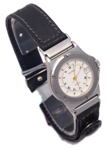 GIPFEL DAMEN UHR DATUM STAHL LEDER WATCH WOMAN DATE STEEL LEATHER NEU - Bild 1 von 1