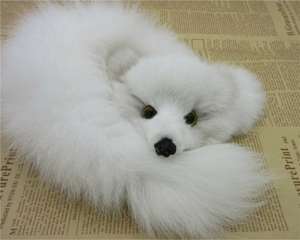 Accesorio de piel de cuero cola de zorro 100 % real decoración artesanal arte piel hecha a mano Foto 1 de 4