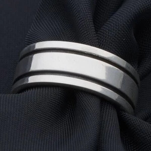 Ring Partnerring 9 mm Doppel Linie Schwarz 925er Silber Geschwärzt Damen Herren - Bild 1 von 56