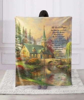 The Lord's Prayer Our Father Faux Fur Christian Super Soft Throw Blanket Amen - Image 1 of 2