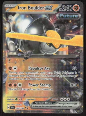 Pokemon TCG SV05: Temporal Forces #099/162 Iron Boulder ex NM - Image 1 of 2
