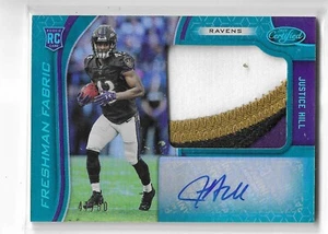 2019 PANINI-CERTIFIED JUSTICE HILL AUTO JERSEY RC #218 BALTIMORE RAVENS 47/50 - Picture 1 of 2