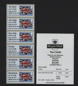 FLAG NDC FAAM GR9A HARRIER ZD433 OP JULY 2017 A003 Coll Strip POST GO FV £18.45 - Picture 1 of 1