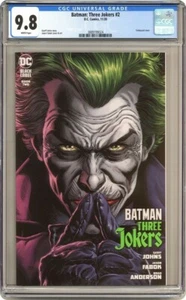 Batman Three Jokers #2 CGC 9.8 NM/MT White Pages Jason Fabok Embossed Cover - Foto 1 di 2