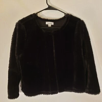 Calvin Klein Evening Shrug Jacket Capelet Faux Fur  Medium - Image 1 of 4