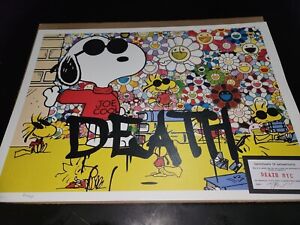 DEATH NYC Ltd Ed 45x32cm Signed Graffiti Pop Art Print Banksy Andy Warhol Snoopy
