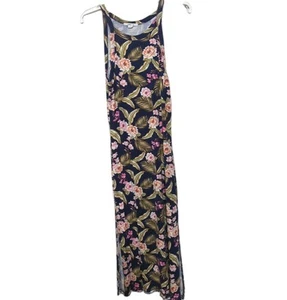 O'Neill Maxi Tank Sommerkleid Blumen 2- Seitenschlitz Gr. LG Stretch Rippstrick Strand - Bild 1 von 8