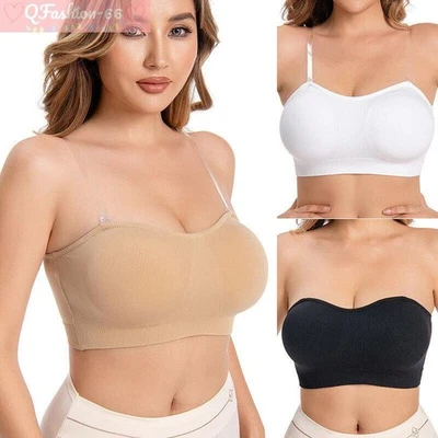 Sujetador sin tirantes para mujer Bandeau Sujetador Almohadilla extraíble Sin costuras Inalámbrico Tubo Top Sujetador Foto 1 de 4