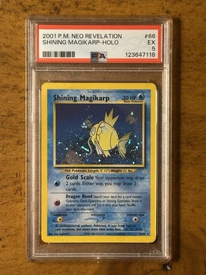 2001 Shining Magikarp Neo Revelation Holo Pokemon Card 66/64 PSA 5 EX RARE TCG - Image 1 of 2