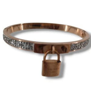 Michael Kors, Rose Gold Plated, Hinged Padlock Bracelet, PO - Picture 1 of 4