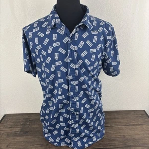 Hot Topic BBC Dr Who Camisa Para Hombres Grande Tardis Azul y Blanco Abotonada Manga Corta - Imagen 1 de 16