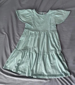 Mini Boden Polka Dot Teal Dress With Gold Dots Size 5-6 - Picture 1 of 4