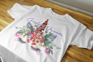 Christmas #73- T Shirt Iron On Heat transfer - Merry Christmas - Santa  Elf - Picture 1 of 2