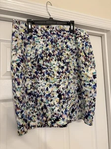 Ann Taylor Size 14 Petite Pencil Skirt Watercolor Floral Knee Length Career - Picture 1 of 5