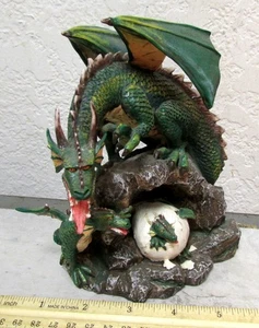 Drache & Babys schweres Harz Sammlerstück Dekor 6 x 5 x 4 cm, schönes Sammlerstück - Bild 1 von 6