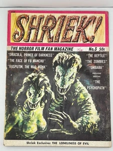 Shriek Magazine Issue 3 1965 Vintage Monsters Horror VG Dracula Rasputin - Picture 1 of 2