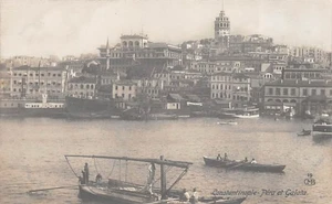 PÉRA ET GALATA CONSTANTINOPLE ISTANBUL TURKEY REAL PHOTO POSTCARD c.1900'S - Picture 1 of 2