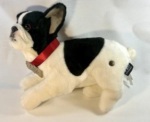 FAO Schwarz French Bulldog Puppy Black White Stuffed Dog Animal 12" Plush - Picture 1 of 10