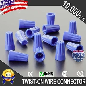 10000 Blue Twist-On Wire Connector Connection nuts 22-14 Gauge Barrel Screw US - Picture 1 of 5