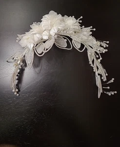 Jean Fox Nupcial Boda Pelo Vid Tocado Perlas y Flores Blanco - Imagen 1 de 17