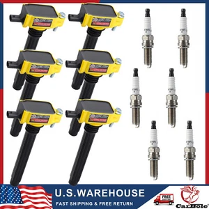 6 Pack Spark Plugs & UF648 Ignition Coils Fits For Chrysler Jeep Dodge Ram 3.6L - Bild 1 von 11