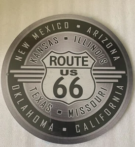 Authentic Disneyland Cars Land 12” Round 8 States Route US 66 Metal Sign - Picture 1 of 2
