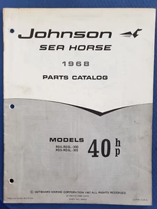 1968 Johnson Sea Horse Parts Catalog 40hp RDS-RDSL-30D-30S     Preliminary    1E - Picture 1 of 5
