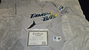 Wade Boggs 3000th hit Tampa Bay Devil Rays Jersey Signed with Date - Picture 1 of 3