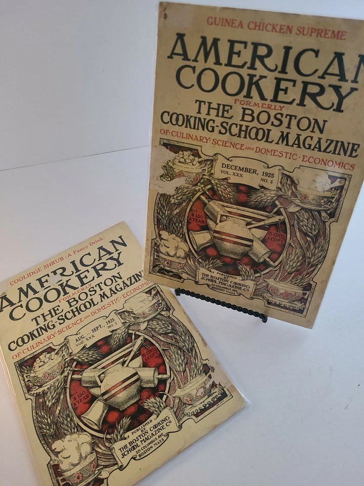 Lot of 2 Antiquarian American Cookery Magazines from 1925 (Boston) — 第 1/4 张图片