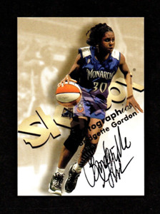 1999 Hoops WNBA Autographics Century Marks Bridgette Gordon Monarchs HOF 