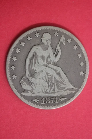 1874 P Seated Liberty Half Dollar Exact Coin Shown Flat Rate Shipping OCE 67 Cover
