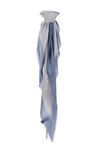 $425 GIORGIO ARMANI Black Label Triángulo Bufanda Periwinkle Mezcla de Seda Azul - Imagen 1 de 4