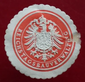 REICHSTAGS ADMINISTRACIÓN DE LA CONSTRUCCIÓN - sello de carta - #M196 - Imagen 1 de 3