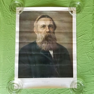 Engels Frederick Friedrich Vintage Poster Art Russia Фридрих Энгельс Propaganda - Picture 1 of 12