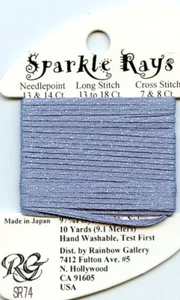 Rainbow Gallery Sparkle Rays SR74 Colonial Blue Metallic 2mm Wide Ribbon 10Yds - Picture 1 of 1