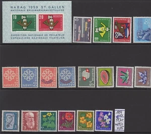 Switzerland 1959 Complete Year New Full Gum MNH - Picture 1 of 1