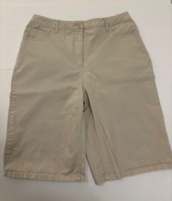 Bermudas Coldwater Creek caqui tiro alto frente plano 10 Foto 1 de 4