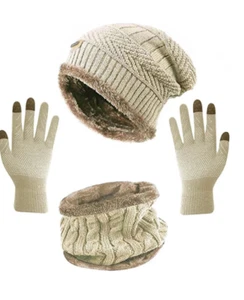 guantes para el frio bufandas de mujer hombre gorros de invierno juego chalina - Bild 1 von 7